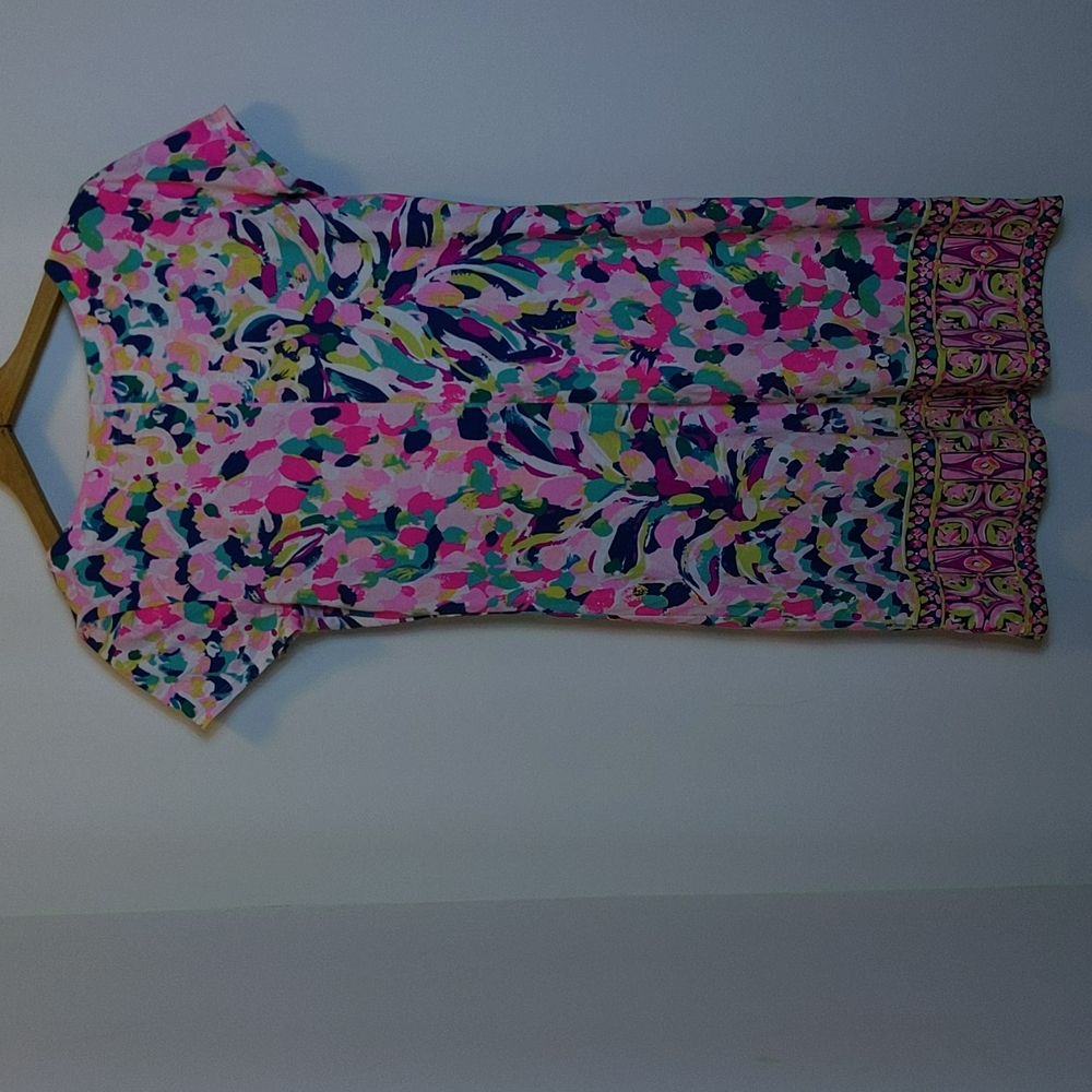 Lilly Pulitzer Size S Sophiletta Dress Pina Colada Club V Neck Dress Style 27686 - Picture 10 of 12